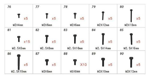 Align/T-Rex Helicopters 250 450 470 500 Hardware Bag H45168 - Picture 6 of 9