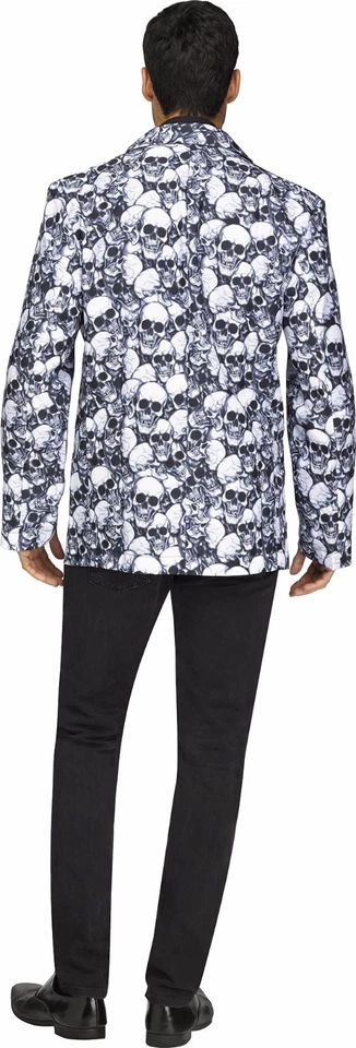 Disfraz de esqueleto chaqueta calavera y huesos de corbata para adulto Foto 2 de 2