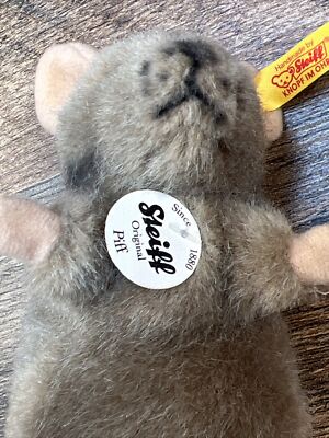 Piff Steiff Grey Mouse Soft Handmade Toy New With Tags NWT 5” | eBay