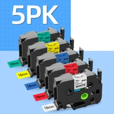 5PK Label Tape TZe 241 TZ441 TZ641 TZ741 TZ-241 for Brother P-touch 18mm PT-D400