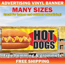 HOT DOGS Advertising Banner Vinyl Mesh Sign Street Food Sandwich Restaurant Bar