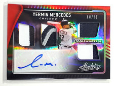 Yermin Mercedes 2022 Absolute 10/25 Rookie Autograph Quad Jersey Patch White Sox