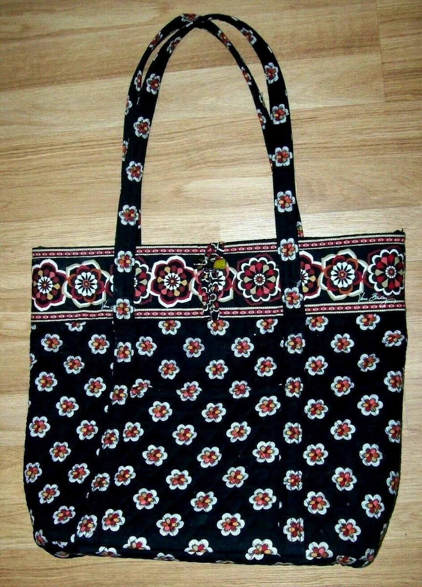 Vera Bradley Large Black Pirouette Tote Bag Size 17X 15 7 Pockets