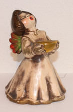 Vintage Engel Original Bozener Thun Keramik Alt, Höhe 19 cm, Kerzenhalter