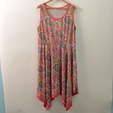 Cato Dress Womens 18/20W 2X Sleeveless Red Paisley Midi