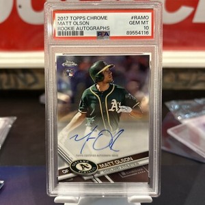 2017 Topps Chrome #RA-MO Matt Olson Rookie Autographs RC Auto PSA 10 Gem Mint