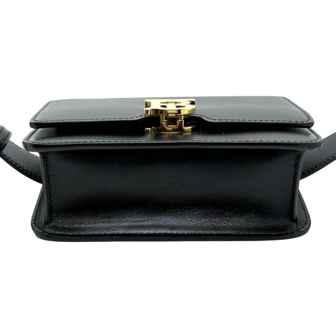 Burberry Thomas Burberry TB Logo Leather Body Bag Black