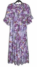 Terra Sky Womens Floral Hawaiian Maxi Dress Size 14W 0X Plus Ruffle Shift Boho