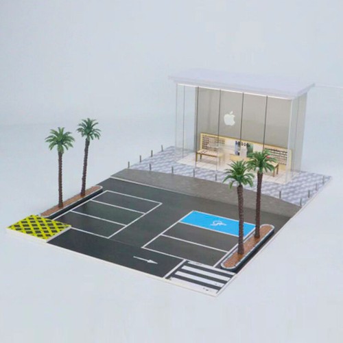 G-FANS 1:64 Montaje Diorama Iluminación LED Modelo Estación de Estacionamiento de Automóviles - Tienda de Teléfonos - Imagen 3 de 8