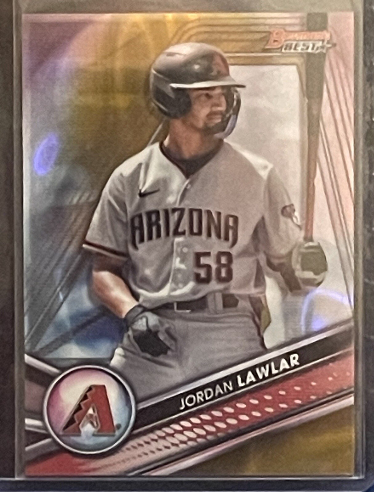 2022 Bowman's Best Jordan Lawlar Gold Lava Refractor /75 Arizona Diamondbacks