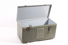 alte Metallkiste Oldtimer 38,5 x 18,5 x 19cm Metall Werkzeugkiste Transportkiste