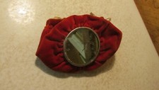 Antique Velvet Draw String Purse Mirror
