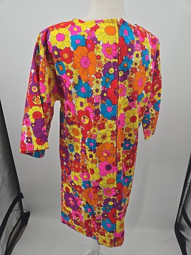 Vintage Design House Hippie 60s 70s Smock Dress, Flower Power Medium Boho - Picture 14 of 22