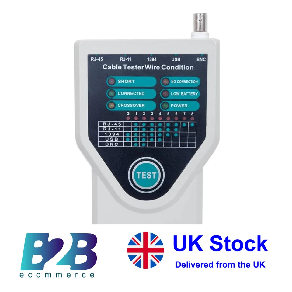5 in 1 Cable Tester RJ45 RJ11 BNC USB Network Cable Tester Cable Finder Tracker - Image 2 of 4