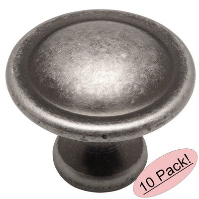 *10 Pack* Cosmas Cabinet Hardware Weathered Nickel Cabinet Knobs #4539WN