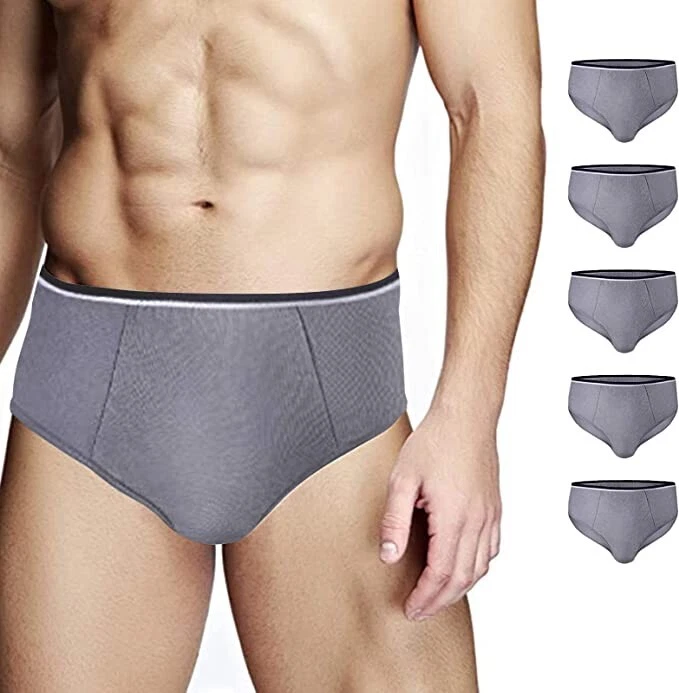 Men's Disposable Underwear Travel Underwear 100%Cotton Briefs Hospital  Stays 5ct