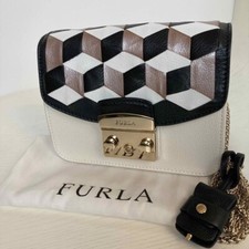FURLA Metropolis Customized Shoulder Bag White Women Preowned From Japan