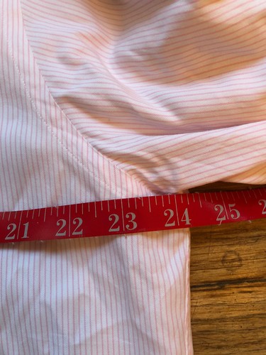 LANDS END Mens Size 16 1/2 - 35 Button Down Striped Long Sleeve Cotton Shirt Reg - Picture 9 of 10