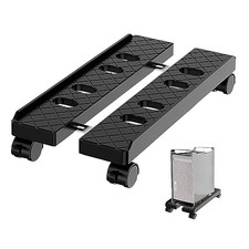 Adjustable Mobile CPU Stand, Ventilated Computer Tower Stand with 4 Large Black