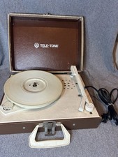 Vintage TELE-TONE Portable Phonograph Record Player in Case Model 50T Tested