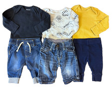 Baby Boy 0/3 Months Outfits Pants Jeans Long Sleeve Shirts Bodysuit Clothes Lot
