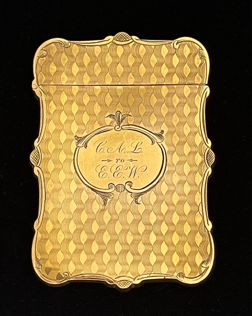 cigarette coles Albert Coles Coin Silver Card Case New York Gilt Antique
