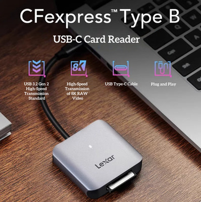 CFexpress Type B Card Reader, USB 3.2 Gen 2 10Gbps Camera Reader Memory Card
