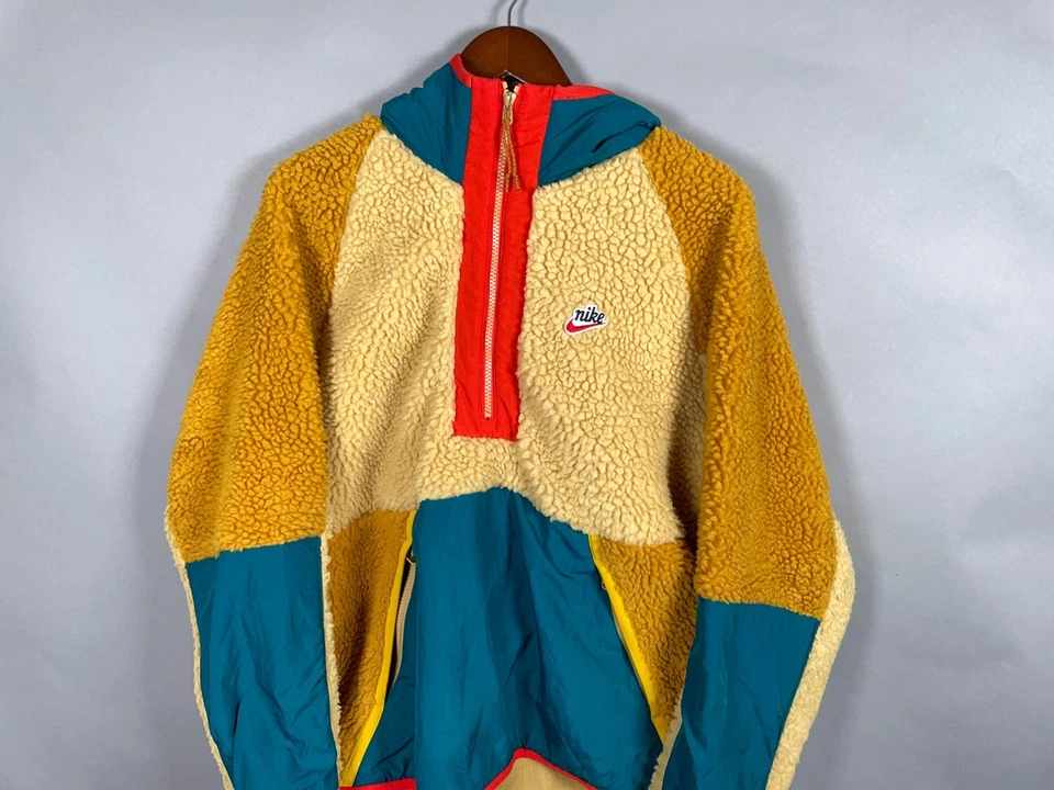 Nike Sportswear Sherpa 1/4 polar con capucha adulto grande dorado verde azulado BV3766 723 Foto 4 de 4