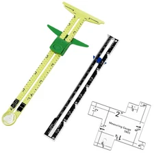 Sewing Gauge 3 Piece Seam Gauges for Sewing Fabric Hem Ruler T Shape Sewing R...
