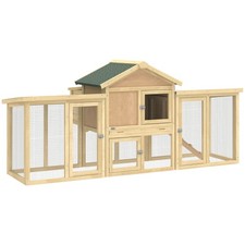 80" Wooden Chicken Coop with Nesting Box, Runs, Tray, Ramp