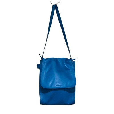 JIL SANDER leather shoulder bag, blue, size specified