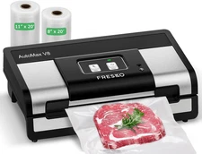 Fully Automatic Vacuum Sealer, 95Kpa Powerful Food 2 Rolls Bag, Black Silver