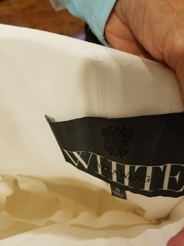 Vera Wang White Ivory Wedding Dress NWOT Crystal Belt Corset Slip Box Size 10 - Picture 15 of 17