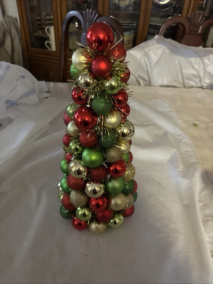 Red, Gold, Green Ornament Ball 15” Christmas Tree