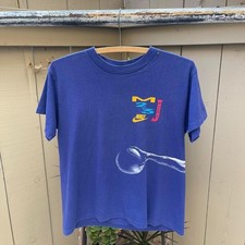 Vintage Nike Michael Jordan T Shirt USA Made 90s Double Sided Blue Youth L