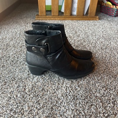 Easy Street Cooper Ankle Boots Size 6.5 M Black Leather Shoes