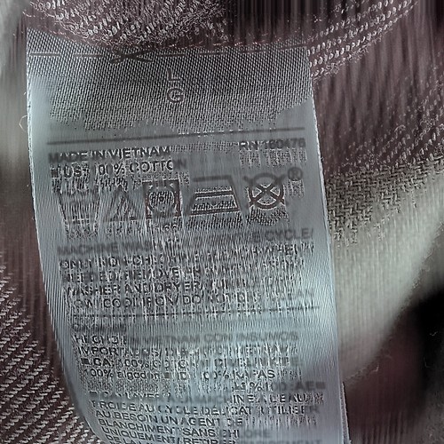 Old Navy kariertes Flanell Button Down Hemd Größe L beige und burgund - Bild 7 von 9