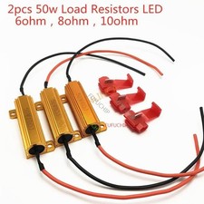 2pcs LED Load Resistors 50W 6  8  10  for Turn Signals - Motorcycle Brake Lights