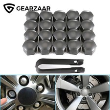 GREY 17MM WHEEL NUT CAPS BOLT COVERS FOR AUDI VW BMW BENZ SKODA FORD UNIVERSAL