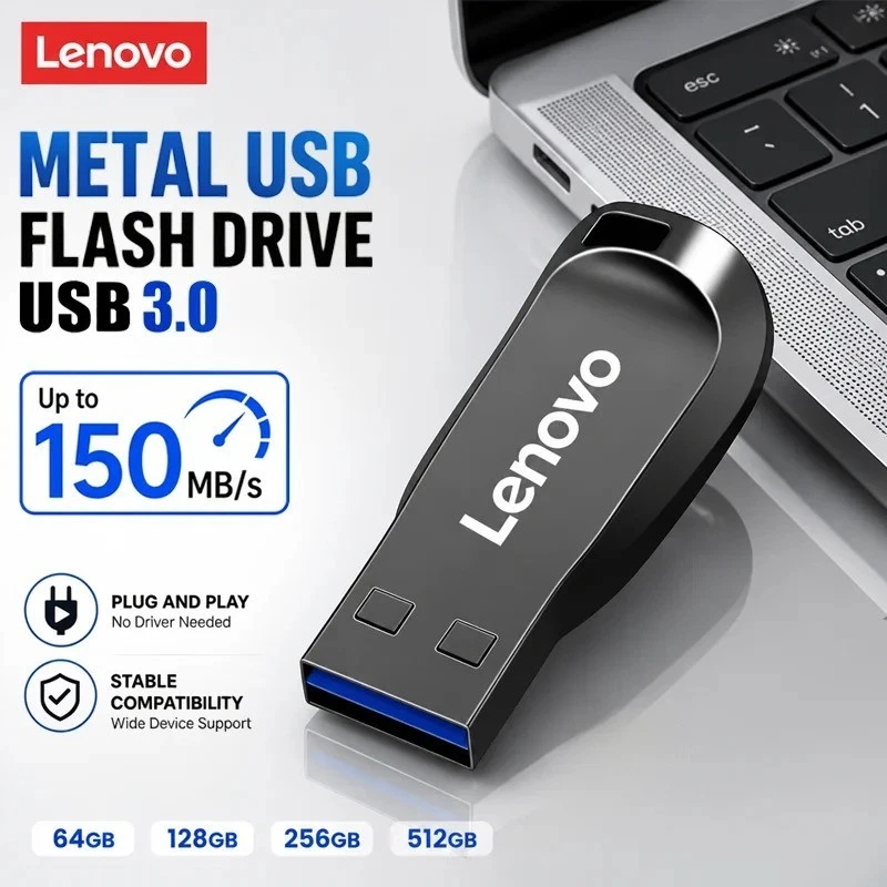 Lenovo Pen Drive 2TB USB 3.0 High Speed Metal Pendrive Durable Data Transfer 1TB
