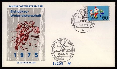 GERMANY FDC 1975 ICE HOCKEY WC EISHOCKEY-WM xd35