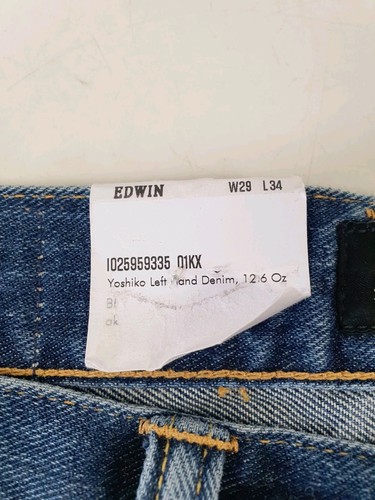 EDWIN ED80 SLIM TAPERED Japanese Denim JEANS - 29 x 34 Button Fly BNWT W29 L34 - Picture 4 of 17
