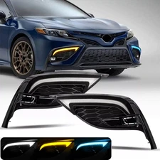 For 2021-24 Toyota Camry SE XSE LED DRL Fog Light Kit w/ Turn Signal Night Mode