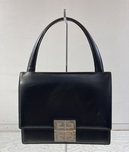 Givenchy Maroquinerie 4G Logo Clasp Black Calfskin Leather Mini Handbag Japan