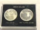 1966-67 Canada Silver Dollar/2 Coin PL Set in Case #14682
