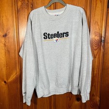 Vintage Majestic Large Y2K Steelers Sweatshirt Gray Relaxed
