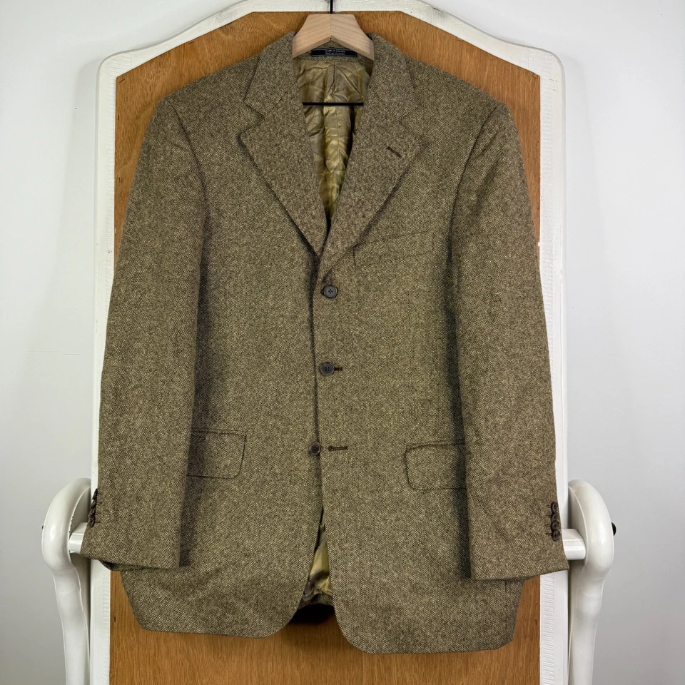 Blazer Loro Piana Para Hombres 48S Marrón 3 Botones 100% Cachemira Arnold Brant Tweed Bonito Foto 2 de 4