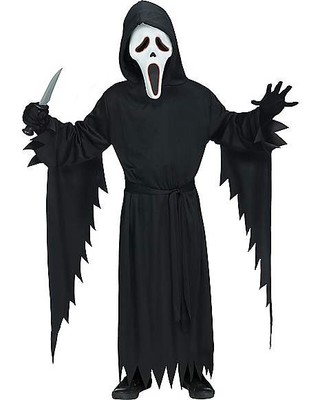 Spirit Ghost Face Light Up Mask And Hooded Robe Costume Kid's Unisex Small 4-6