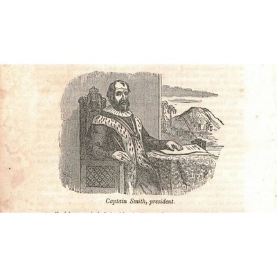 1857 Engraving Captain John Smith 2R1-23
