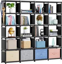 Book Shelf, 20 Cube Storage Organizer, DIY Bookcase, Metal Cube Bookshelf,Tall B